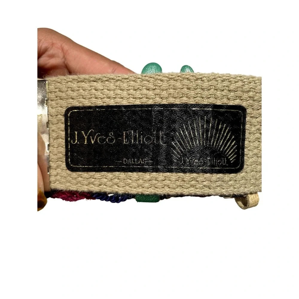 J.‎ Yves-Elliott Dallas Vintage Southwestern Cactus Woven Concho Belt Boho k1